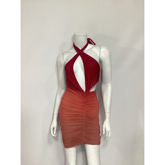 Michael Costello 'Gaia' Pink Mini Dress Size XS - Picture 2 of 4